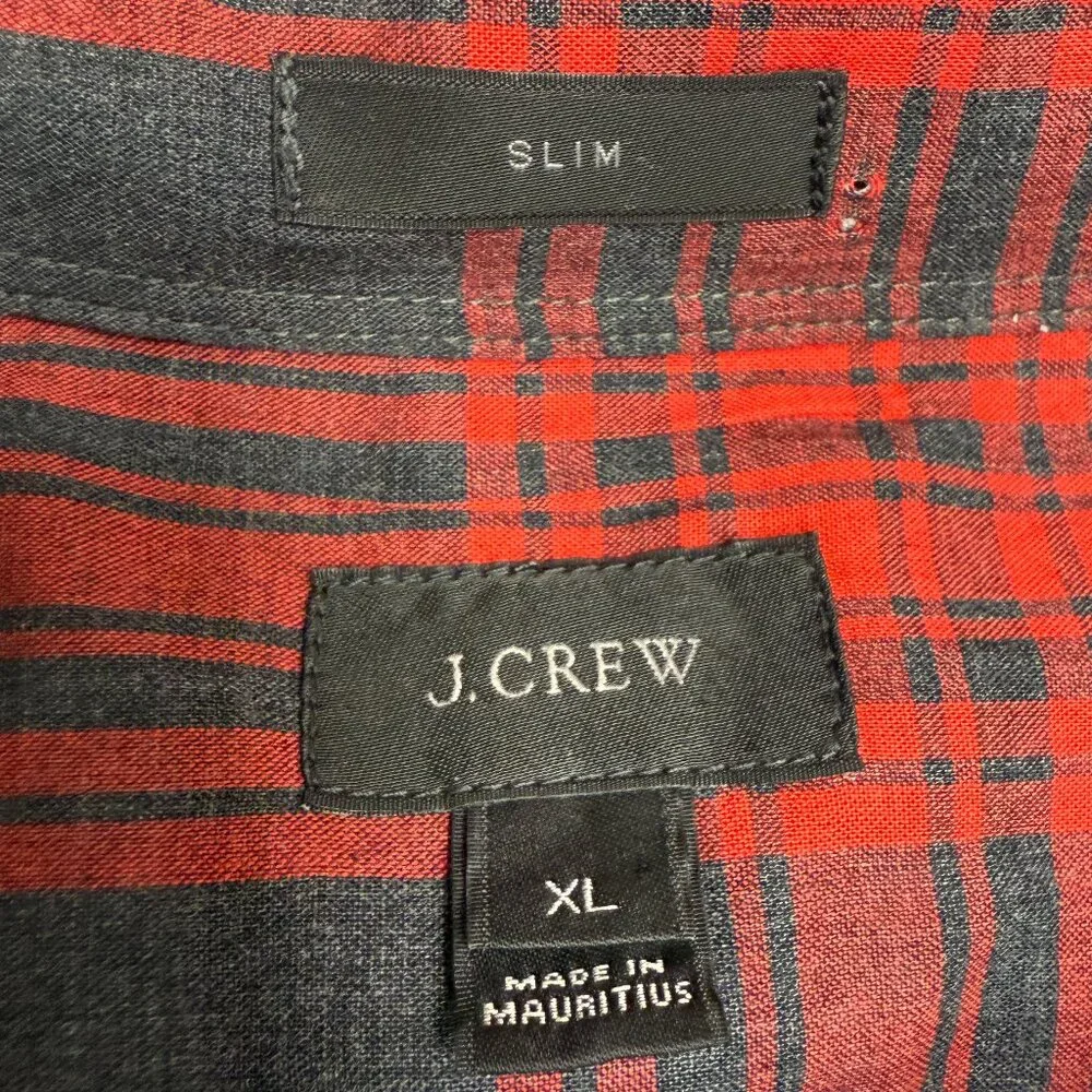 NWOT Men's J. CREW Slim Fit Casual Plaid Button Down Shirt | Size‎ XL